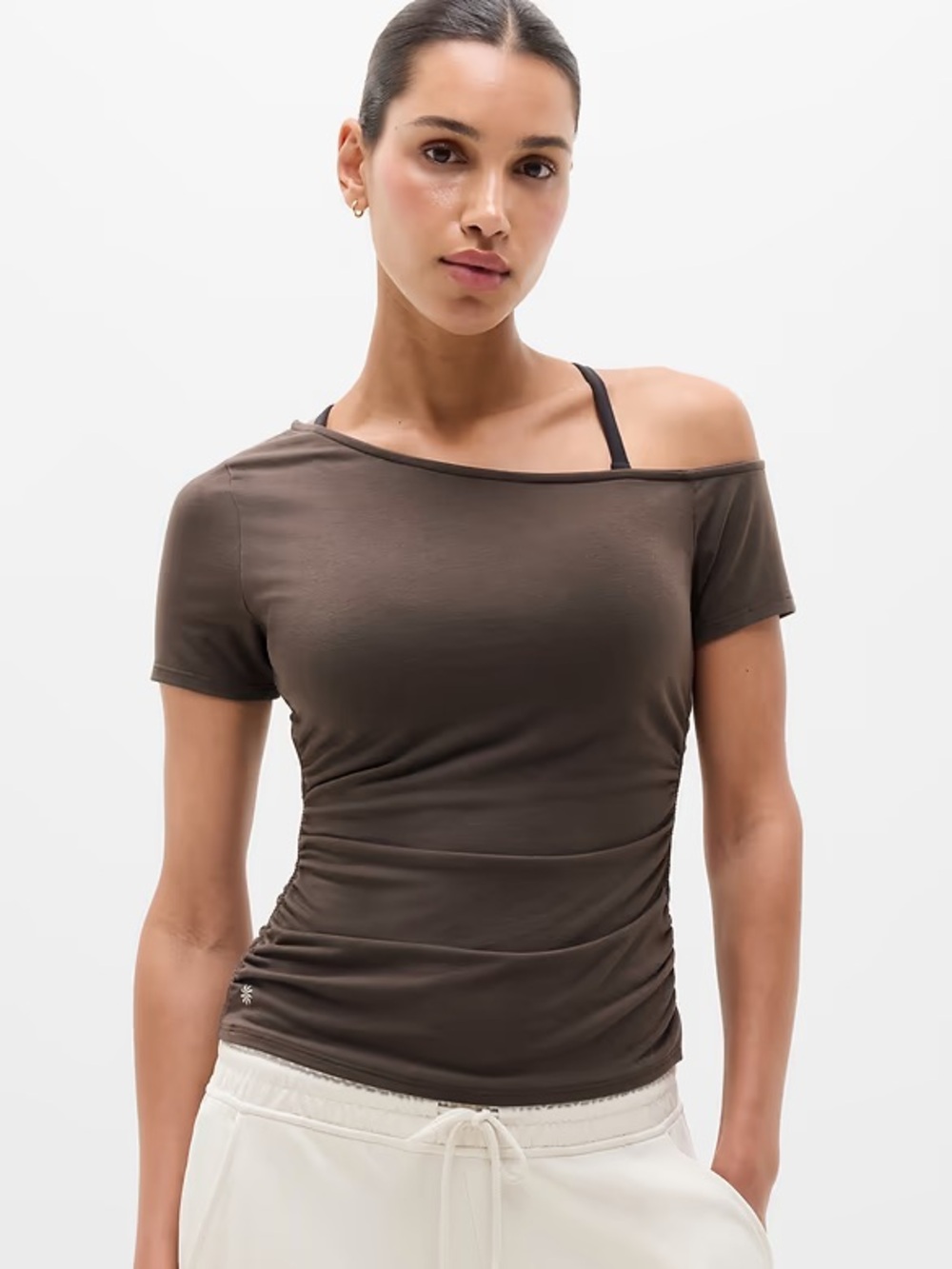 Athleta Move With Ease One Shoulder
in Truffle Brown Color